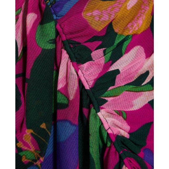 Diane Von Furstenberg Christy Ruched Floral Stretch-Mesh Skirt - Picture 3 of 10